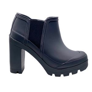 Hunter High Heel Ankle Boot Charcoal